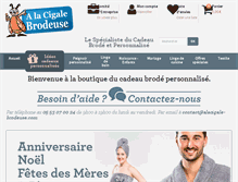 Tablet Screenshot of alacigale-brodeuse.com